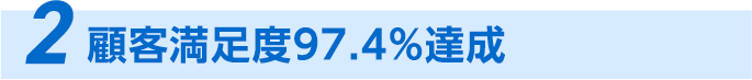 2、顧客満足度97.4％達成